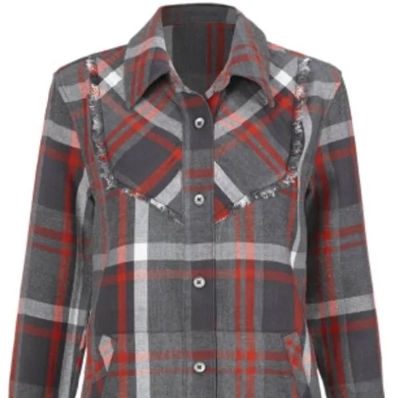 CAbi Tops - Cabi 4164 Tavern Dark Academia Autumn Plaid Long Sleeve Shirt